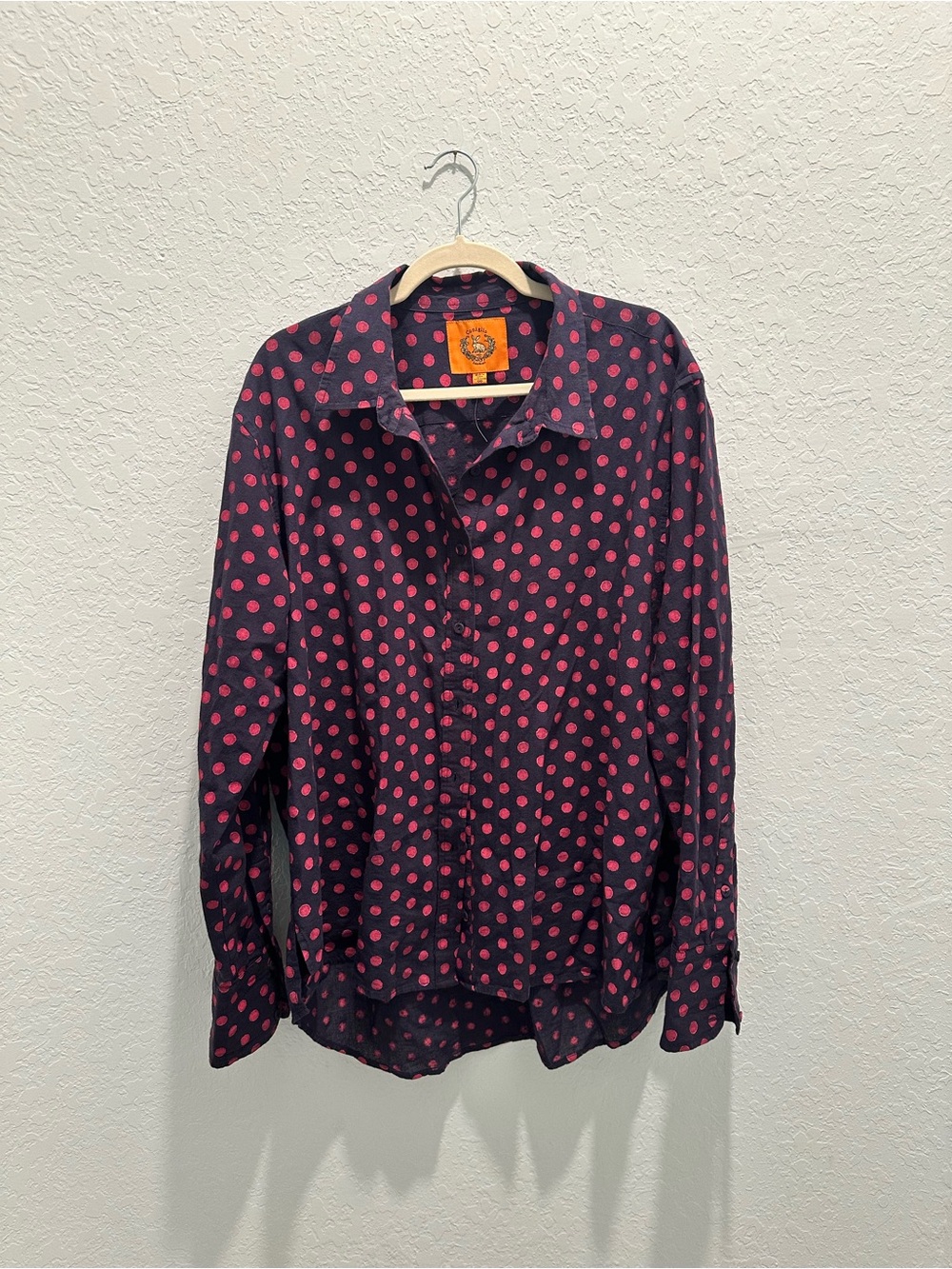 NWOT Coniglio Palm Beach Classic Button Down in True Summer Polka Dot